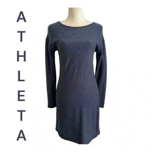Athleta‎ Casual Long Sleeve Sweater Dress Blue/Black  Size S